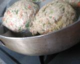 鶏豚ひき肉の大きい蒸し肉団子、あんかけで作り方5写真
