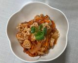 アレルギーフリー　パスタのケチャップ和え作り方4写真