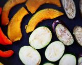 夏野菜のホットプレートで焼きチーズカレー作り方3写真
