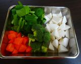 フェタチーズの旬野菜サラダ作り方1写真