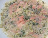 ﾀﾗｺと野沢菜漬けの豆乳ﾊﾟｽﾀ作り方4写真