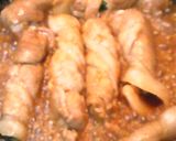 簡単☆　豚シソ巻き♪　おつまみ作り方4写真