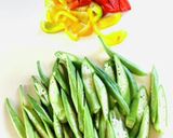 夏☀︎畑直行便♡オクラ満載炒め〜作り方1写真
