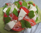カプレーゼ風♪　豆腐としそトマトのサラダ作り方1写真