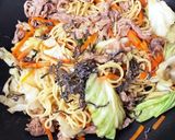 豚肉とキャベツの塩昆布焼きそば作り方7写真