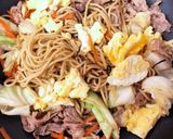豚肉とキャベツの塩昆布焼きそば作り方8写真