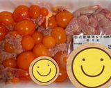 簡単おつまみ! 鶏モツとキンカンの甘辛煮作り方1写真