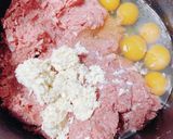 パン粉で肉汁閉じ込めて♡和風ハンバーグ作り方1写真