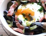 ｍレンジで茄子ベーコンのペペロンチーノ丼作り方6写真