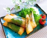 大葉とほぐしサラダチキンの簡単春巻き作り方4写真