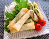 大葉とほぐしサラダチキンの簡単春巻き作り方5写真