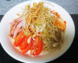 千切りネギをトッピングしてみた冷やし中華作り方1写真
