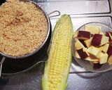 さつま芋とトウモロコシの玄米ご飯作り方1写真