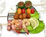 残り物で串焼き！輪切りでピーマンの肉詰め作り方4写真