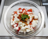梨と茹で鶏むね肉の冷やし中華作り方7写真