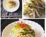 レンジ茹で4分～キュウリ入りもやしナムル作り方4写真