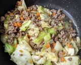 【肉味噌風、挽き肉キャベツ炒め】作り方5写真
