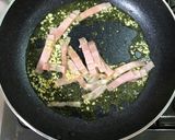 なめことベーコン小松菜パスタ作り方3写真