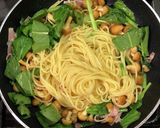 なめことベーコン小松菜パスタ作り方5写真