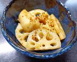 胡麻油が香る！蓮根の麺つゆ漬け作り方5写真
