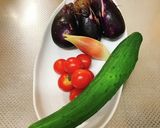 水茄子とトマトときゅうりのサラダ作り方1写真