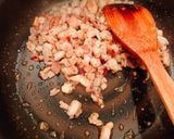 海老とベーコンと蓮根のトマトソースパスタ作り方3写真