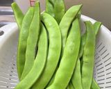 さやいんげん豆とエビホタ炒め作り方1写真