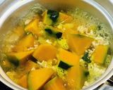 ヘルシー鶏むねミンチ&かぼちゃの煮物作り方1写真