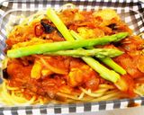 簡単!野菜とチキンの具沢山トマトパスタ作り方6写真