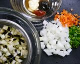 レンジで簡単！茄子とひき肉の中華炒め作り方1写真