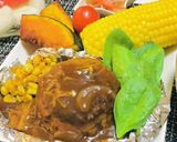 煮込みハンバーグメインの夕飯メニュー作り方8写真
