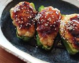節約レシピ★ピーマンのふんわり肉豆腐詰め作り方9写真