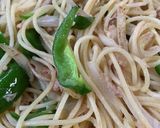 ツナと玉ねぎとピーマンの和風パスタ作り方1写真