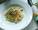 ランチにスモークサーモンのクリームパスタ作り方6写真