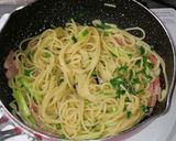 フライパン一つでわけぎのパスタ作り方8写真