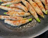 #アスパラガスの#しゃぶ用バラ肉巻き焼き作り方5写真