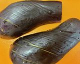 材料3つ　簡単にしん茄子作り方1写真