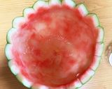 スイカのの器で楽しく♪さっぱり杏仁豆腐!作り方5写真