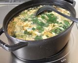 簡単美味しい【モロヘイヤと卵の中華スープ作り方6写真