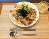 米糀納豆と豚肉と油揚げの和風パスタ作り方6写真