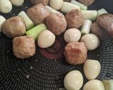 肉団子でねぎま♡炒め②串なし作り方6写真