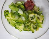 ゴーヤ・胡瓜・大葉の梅和え♪苦みさっぱり作り方5写真