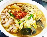 牛骨チゲ風　ヒラメ鍋　贅沢作り方4写真