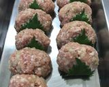 大葉のつくね～卵黄つき～作り方4写真