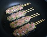 フライパンで☆豚つくね串作り方3写真