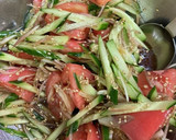 トマトとみょうがときゅうりの酢醤油和え作り方4写真