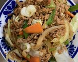 豚ミンチと野菜の胡麻味噌炒め作り方7写真