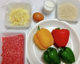 ボリューム満点！パプリカのチーズ肉詰め作り方1写真