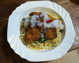 大根おろしのタレで和風パスタ！魚フライ付作り方10写真