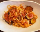 万能ソースで海老と茄子のトマトパスタ作り方11写真